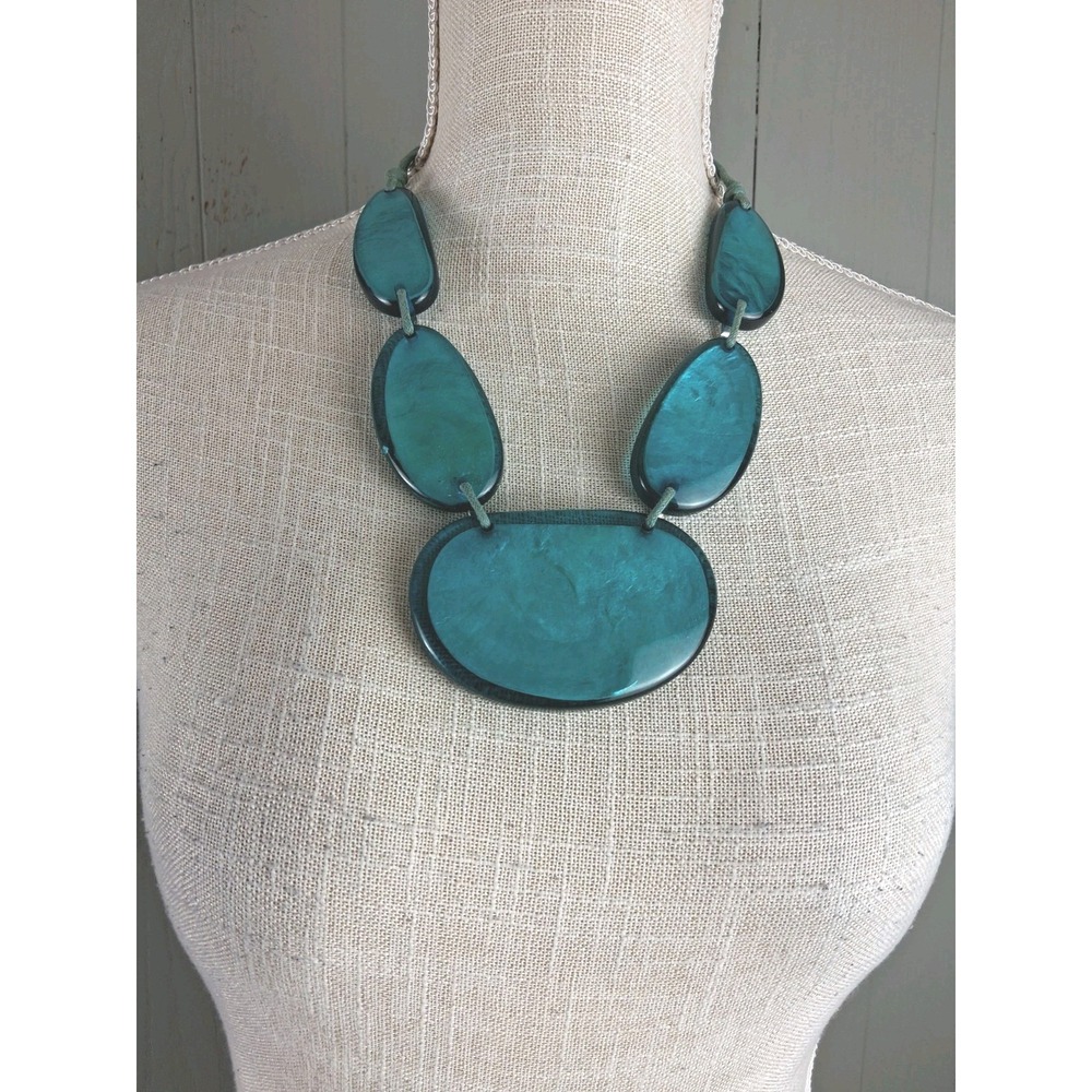 Vintage‎ Boho Chunky Necklace Abalone Vacation Statement Mermaid Beach Heavy